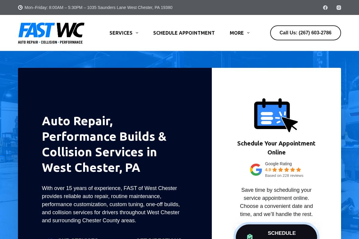 fastofwestchester.com homepage screenshot