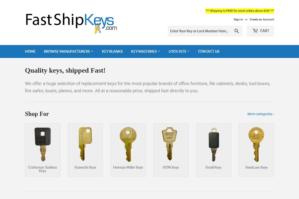 fastshipkeys.com homepage screenshot