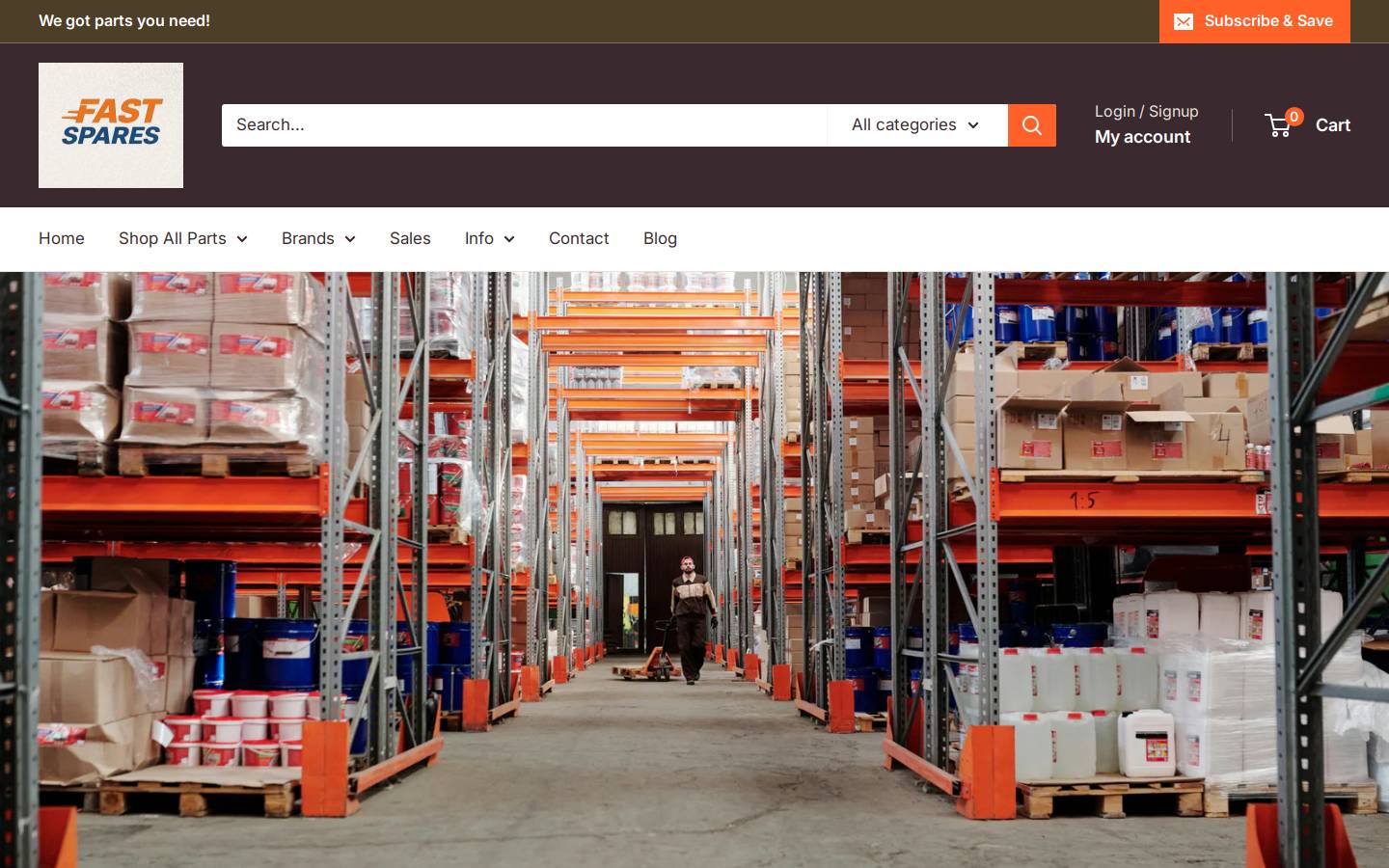 fastspares.com.au homepage screenshot