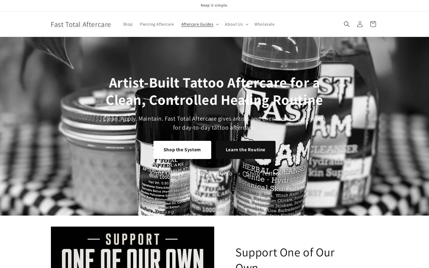 fasttotalaftercare.com homepage screenshot