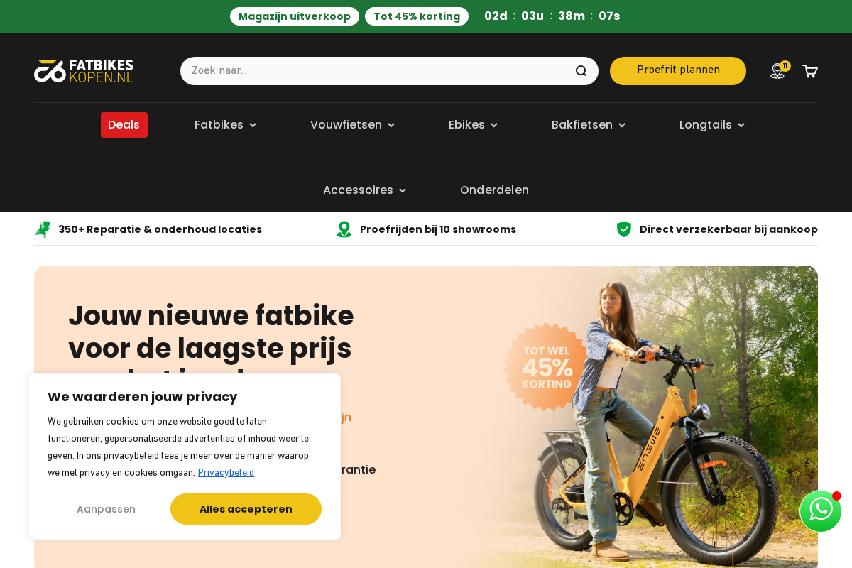 Fatbikeskopen.nl homepage screenshot