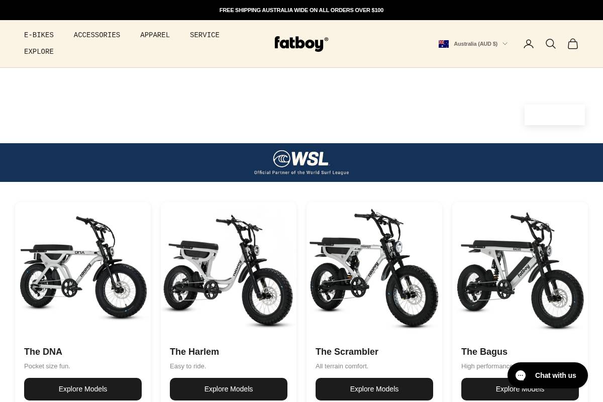 fatboybikes.com.au homepage screenshot