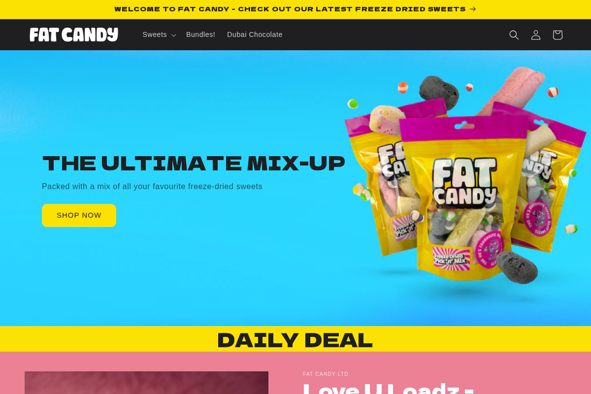Fat Candy homepage screenshot