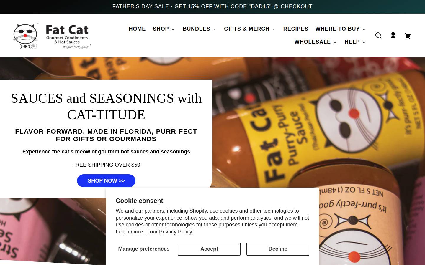 fatcatfoods.com homepage screenshot