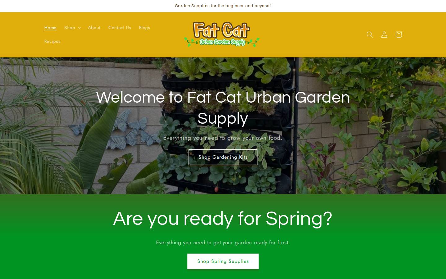fatcaturbangardensupply.com homepage screenshot
