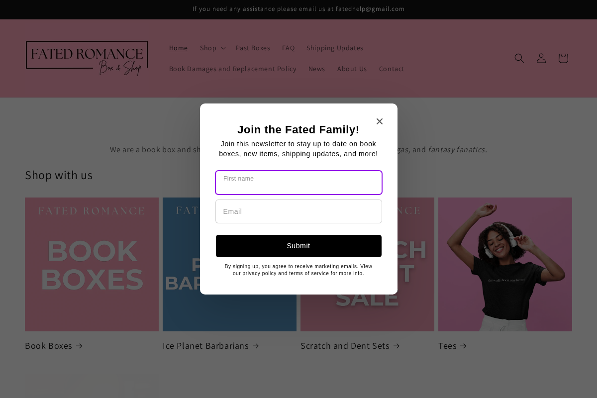 Fated Romance homepage screenshot