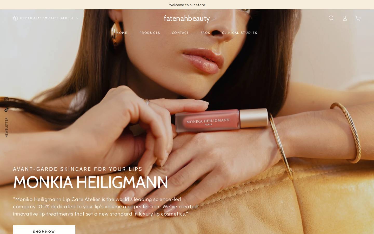 fatenahbeauty.com homepage screenshot
