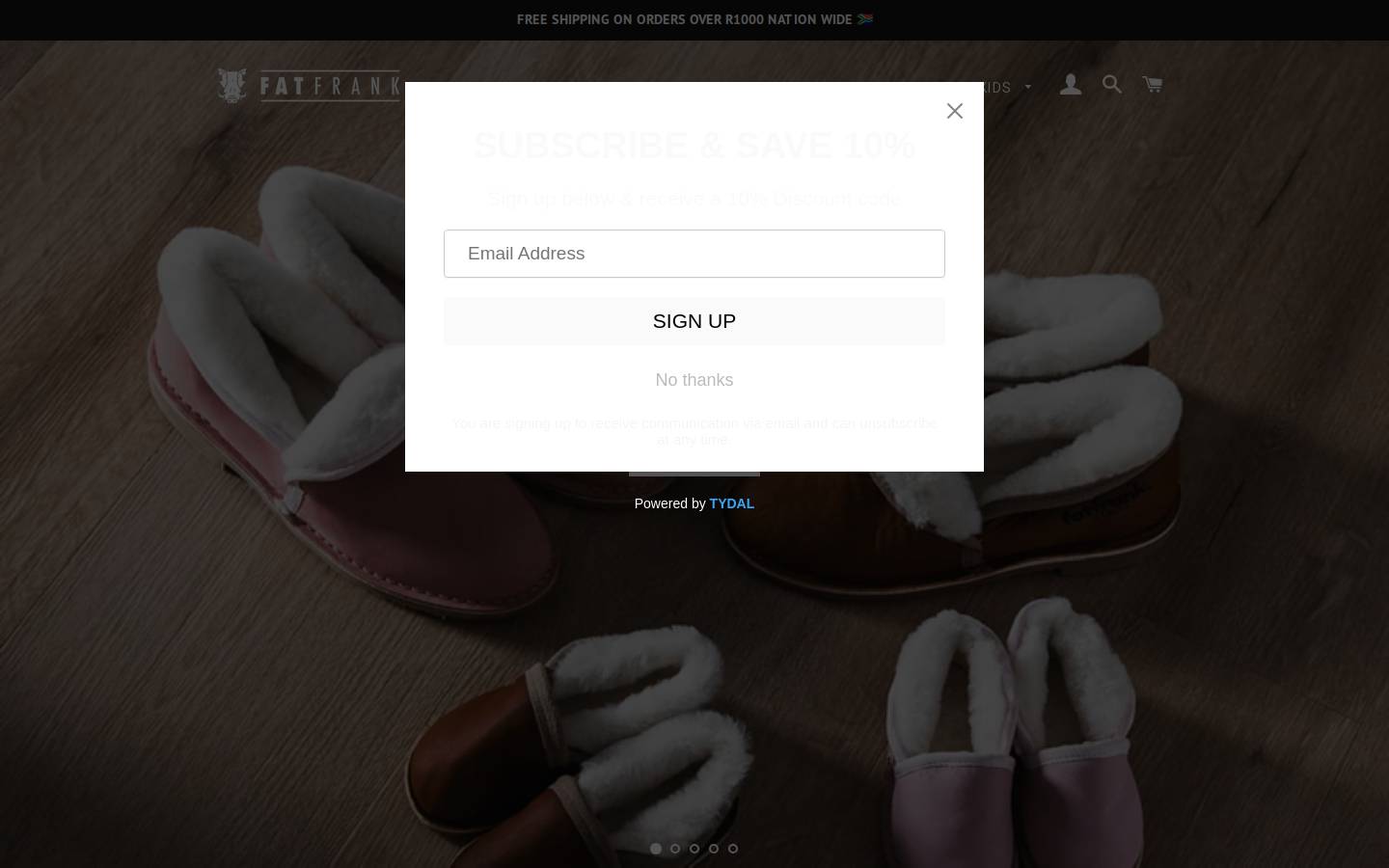 fatfrank.co.za homepage screenshot
