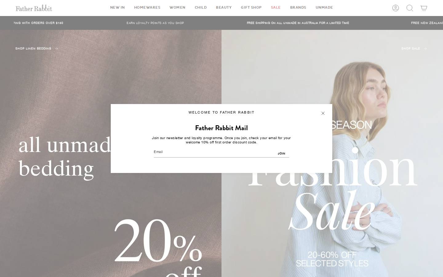 fatherrabbit.com homepage screenshot