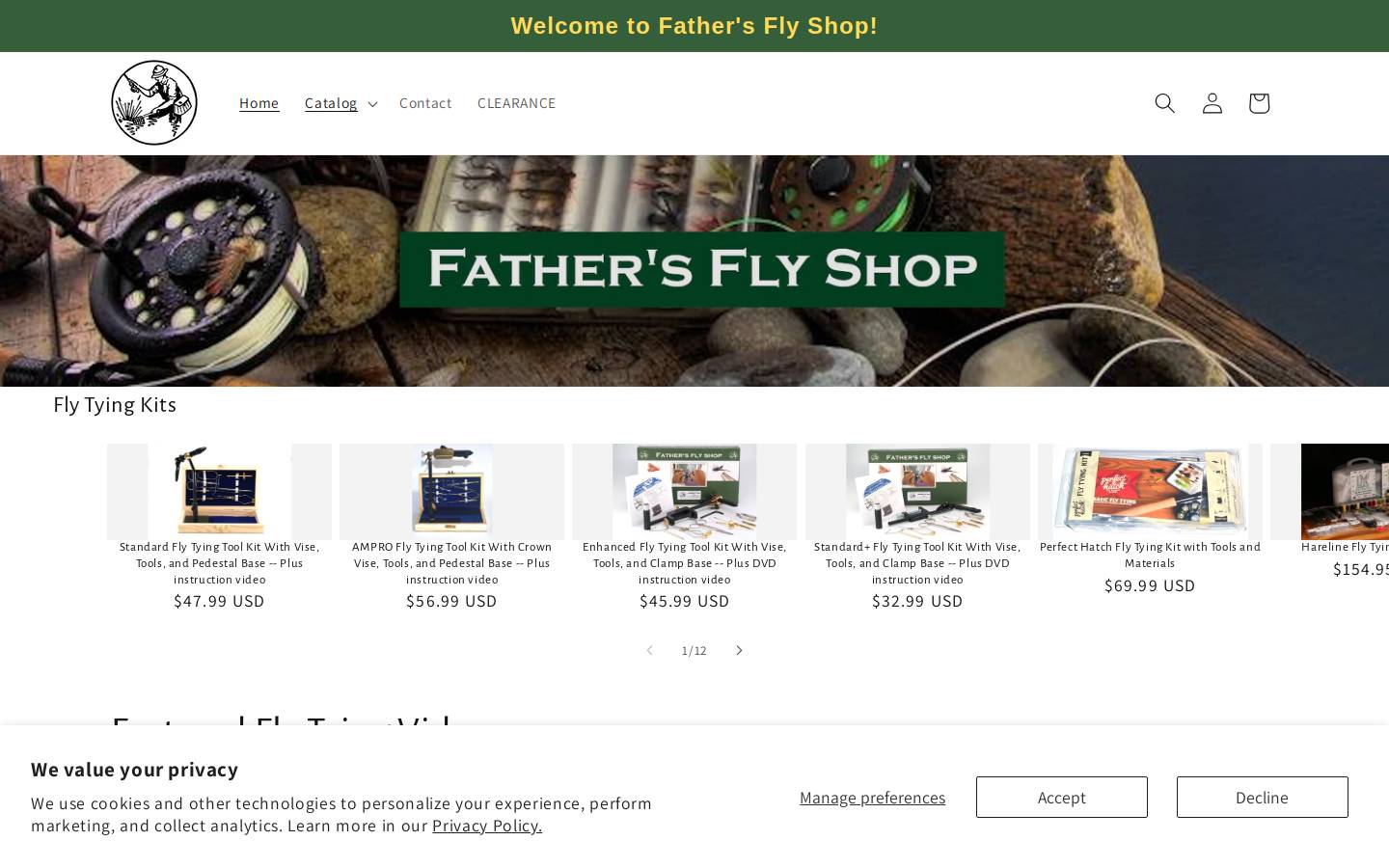 fathersflyshop.com homepage screenshot
