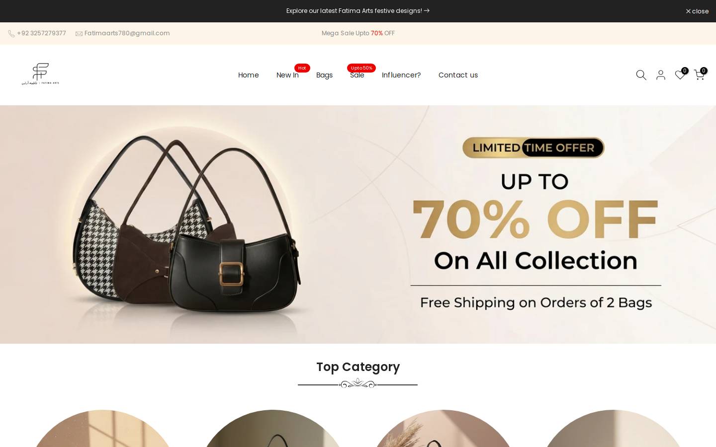 fatimaart.com homepage screenshot