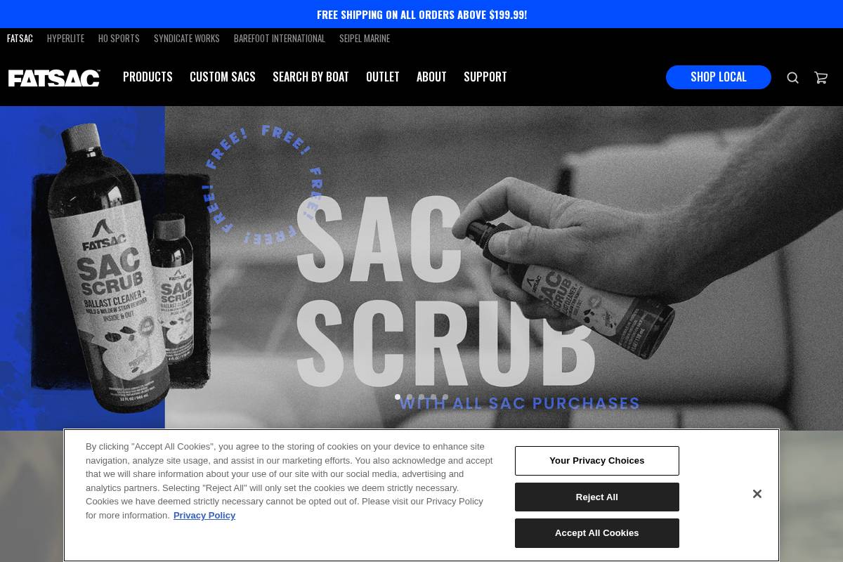 Fatsac homepage screenshot