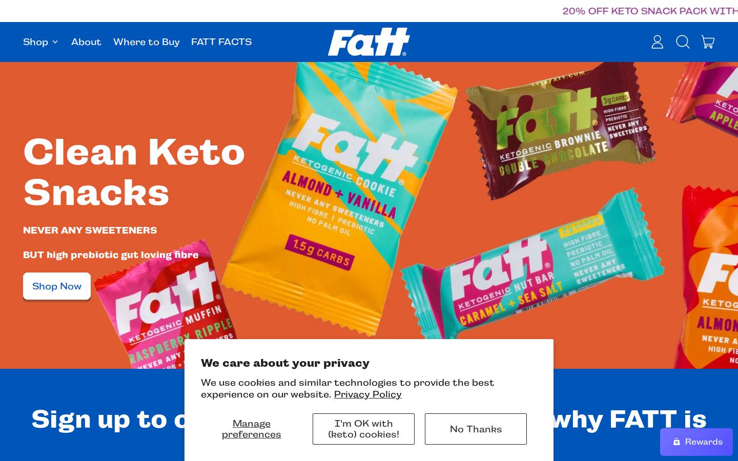 Fattbar homepage screenshot