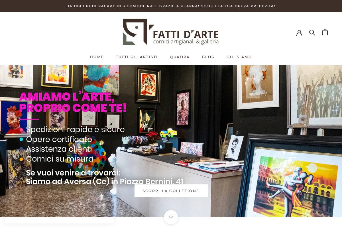 fattidartegalleria.it homepage screenshot
