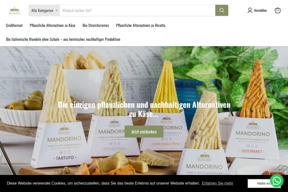 Fattoria Della Mandorla DE homepage screenshot