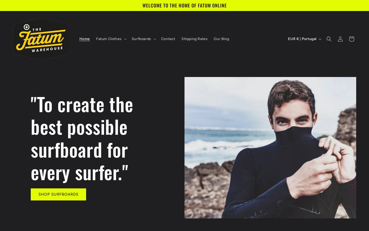 fatumwarehouse.com homepage screenshot