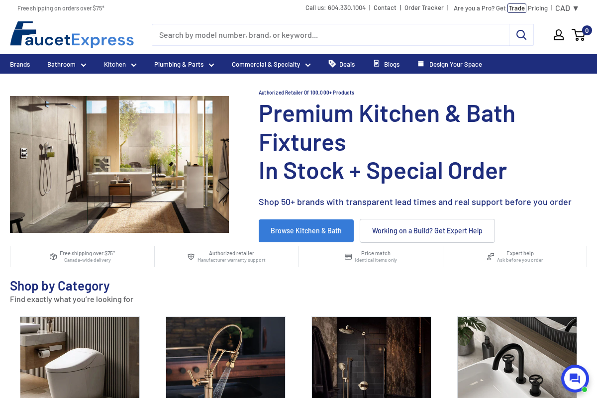 FaucetExpress.ca homepage screenshot