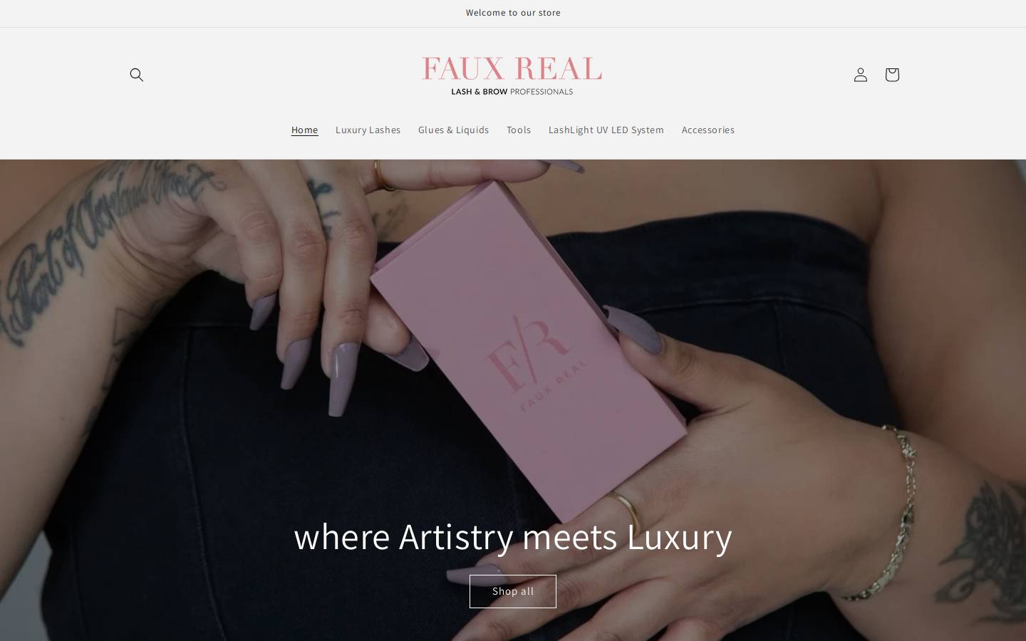fauxrealbeauty.com homepage screenshot