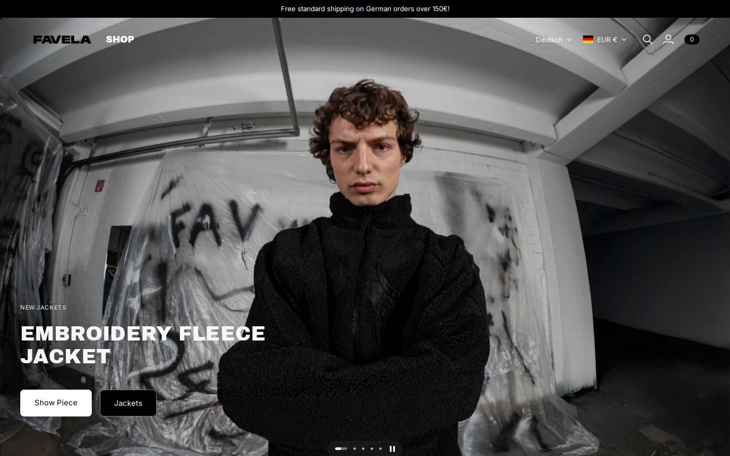 FAVELA Clothing homepage screenshot
