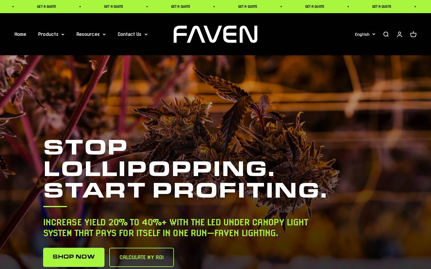favenlighting.com homepage screenshot