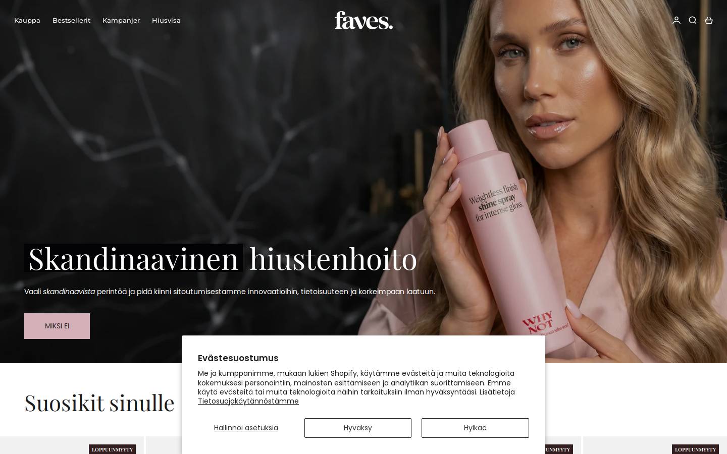Faves homepage screenshot
