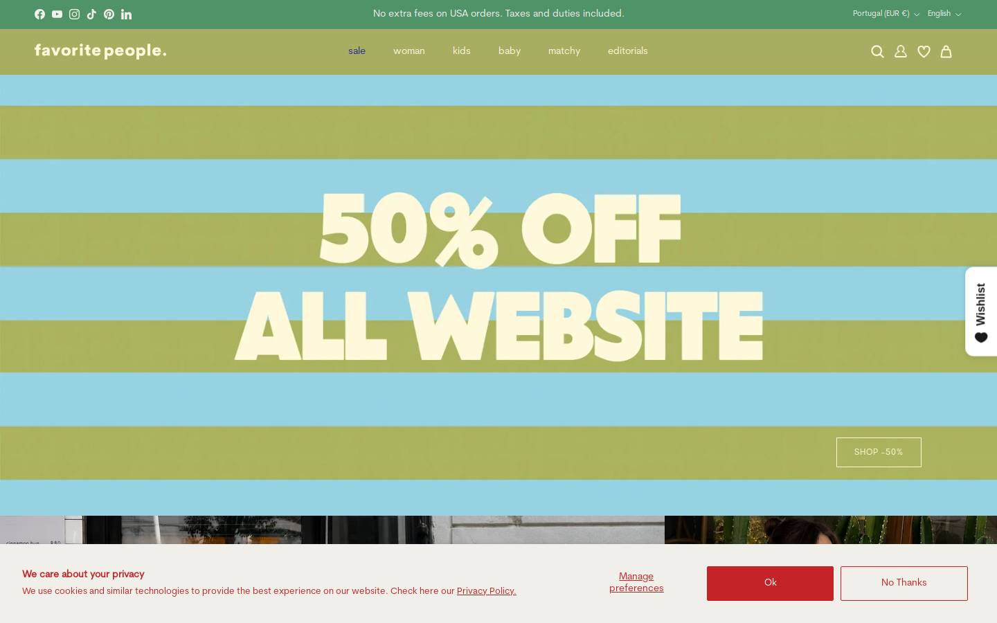 Favoritepeoplestore homepage screenshot