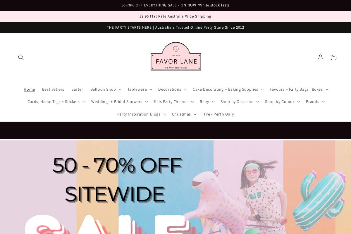 favorlane.com.au homepage screenshot