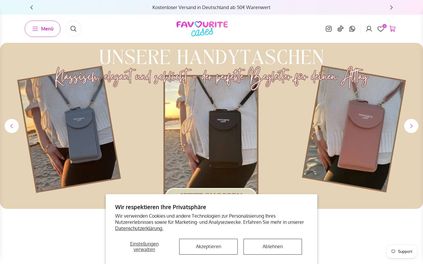 favouritecases.de homepage screenshot