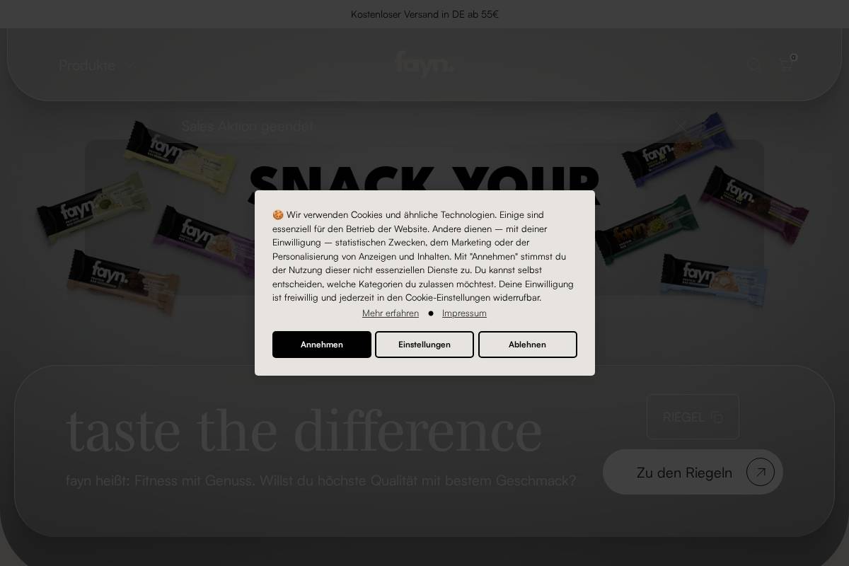fayn. homepage screenshot
