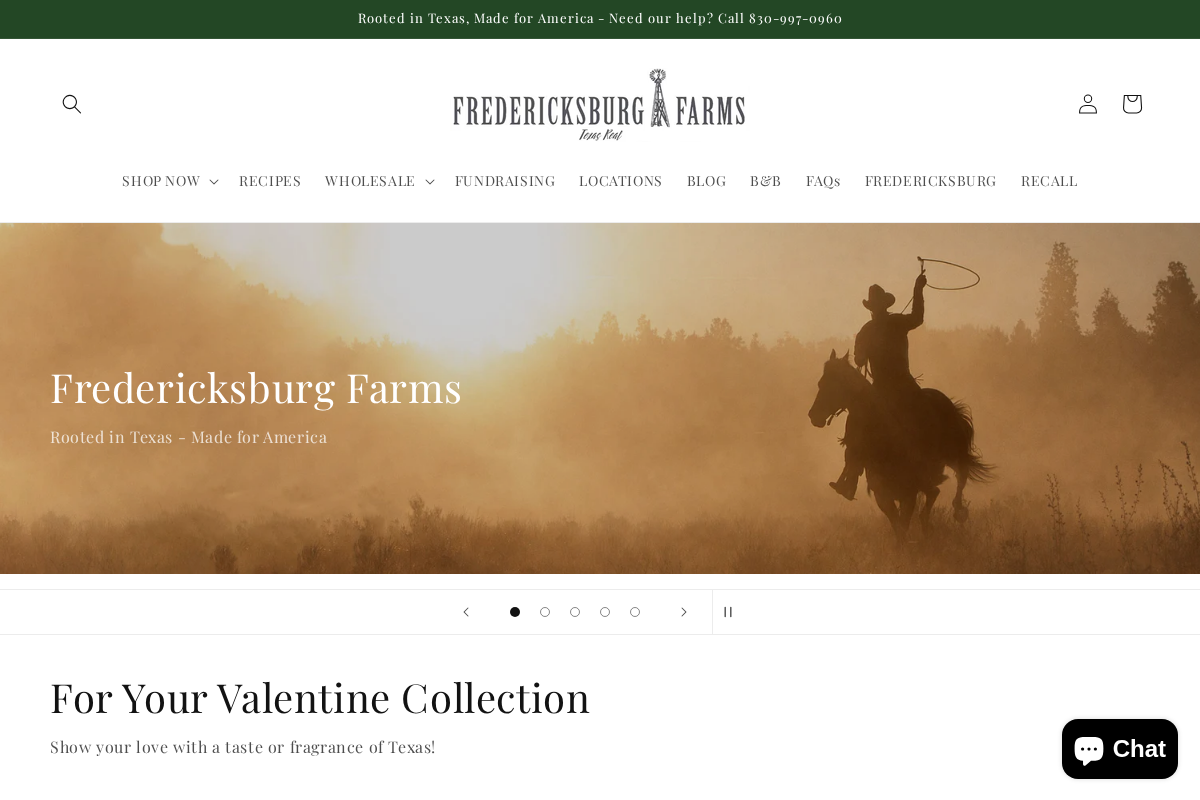 Fredericksburg Farms homepage screenshot