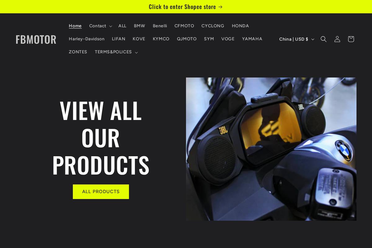 fbmotor.shop homepage screenshot