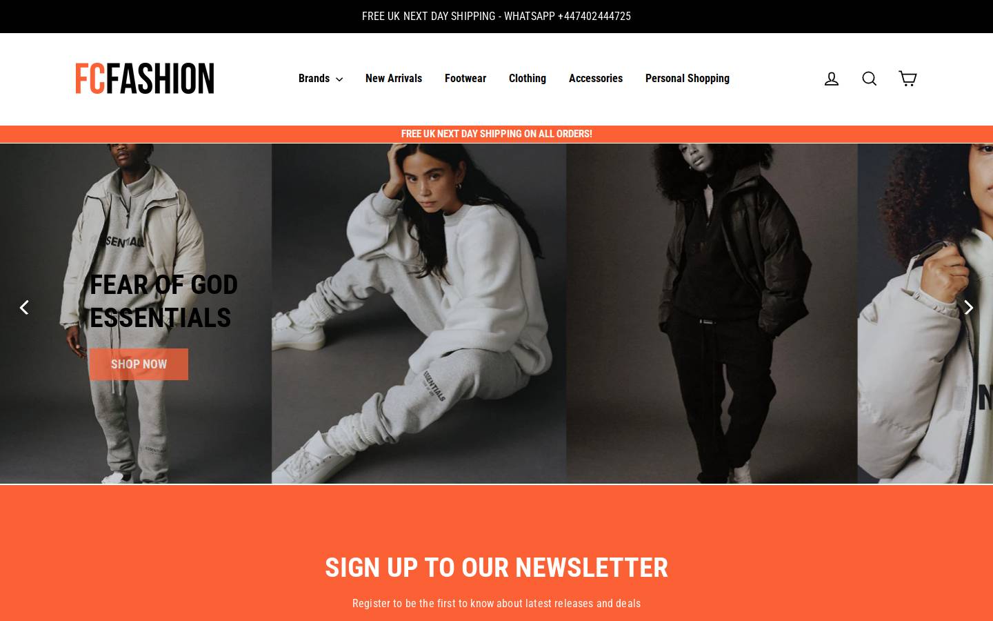 Fcfashion homepage screenshot