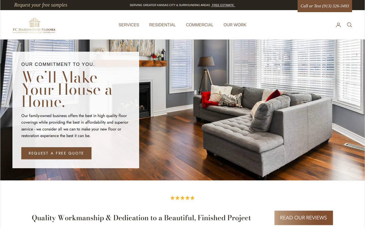 fchardwoodfloors.com homepage screenshot