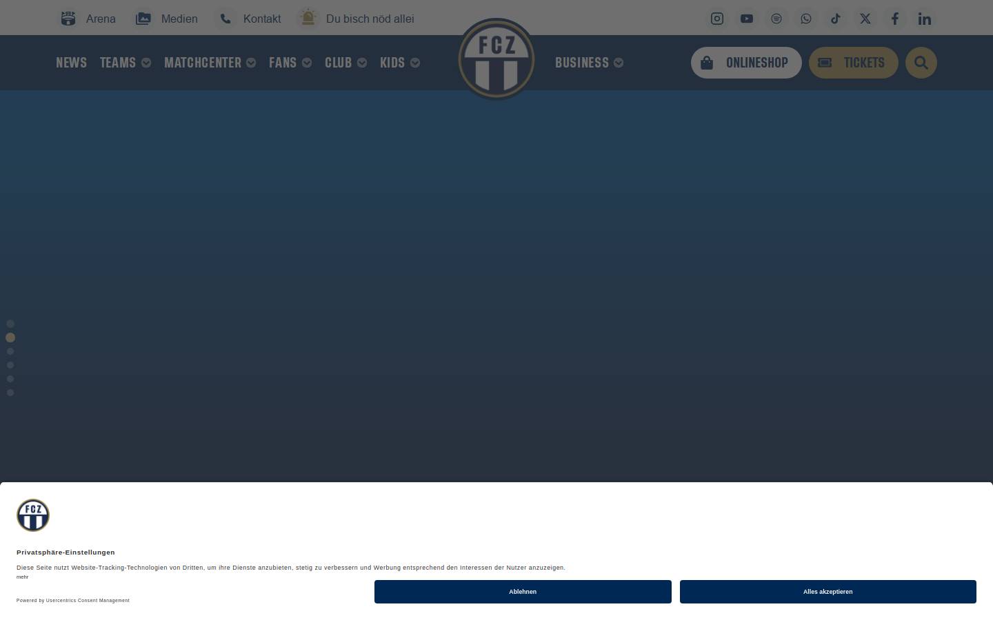 fcz.ch homepage screenshot