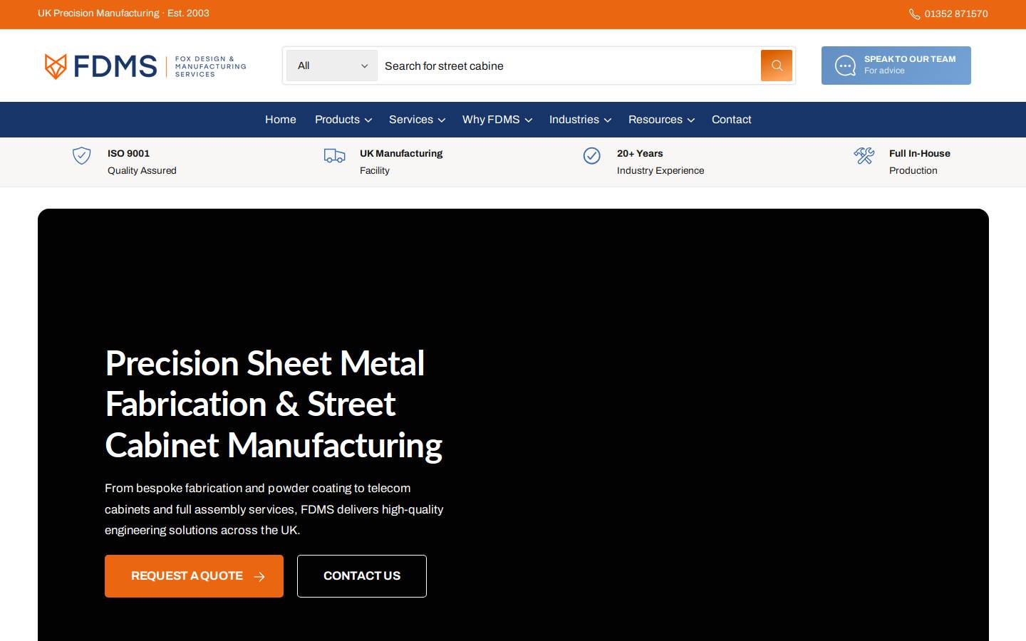 fdms.co.uk homepage screenshot