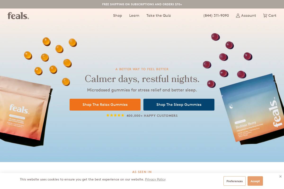 Feals homepage screenshot
