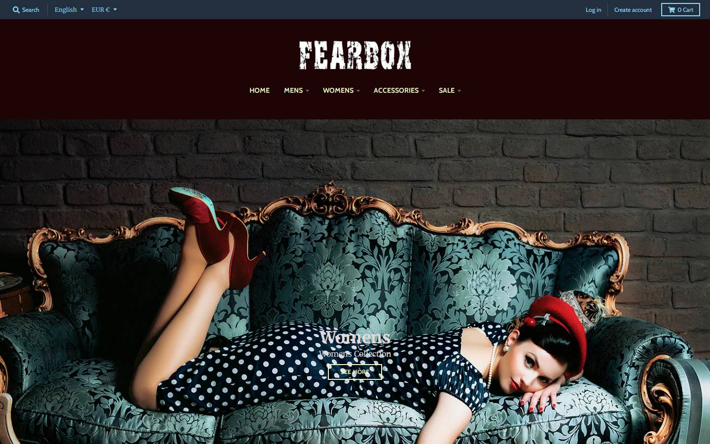 Fearbox homepage screenshot
