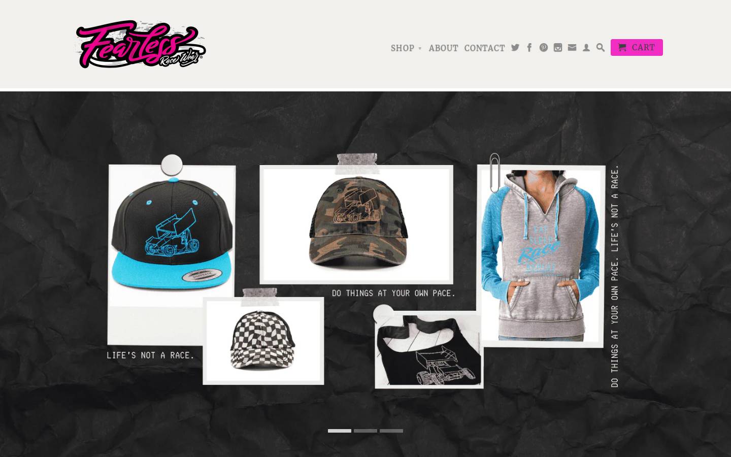 fearlessracewear.com homepage screenshot