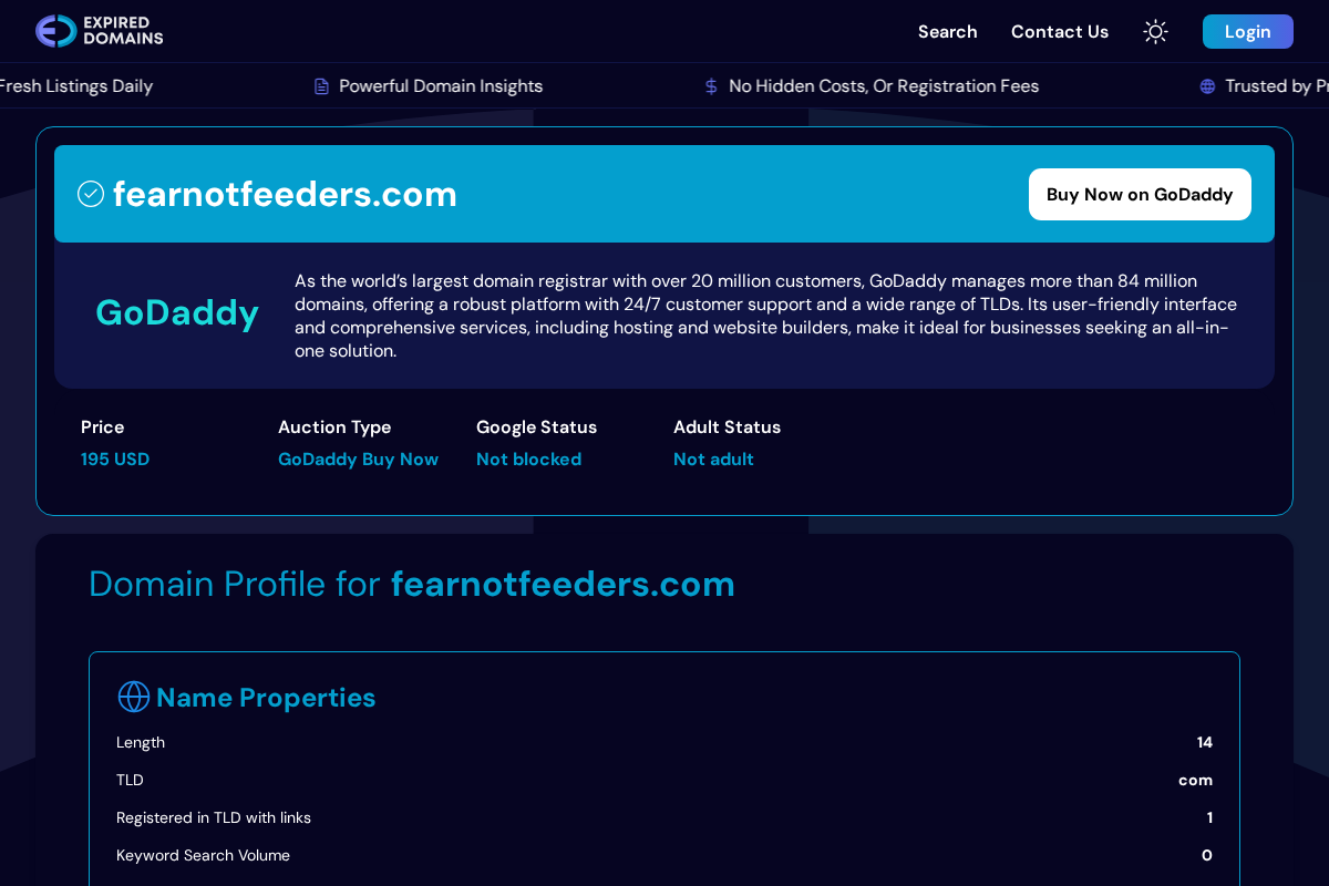 fearnotfeeders.com homepage screenshot