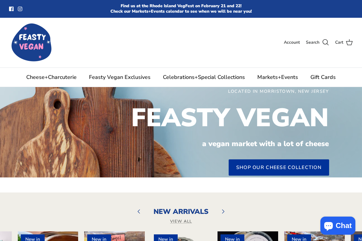 Feasty Vegan homepage screenshot