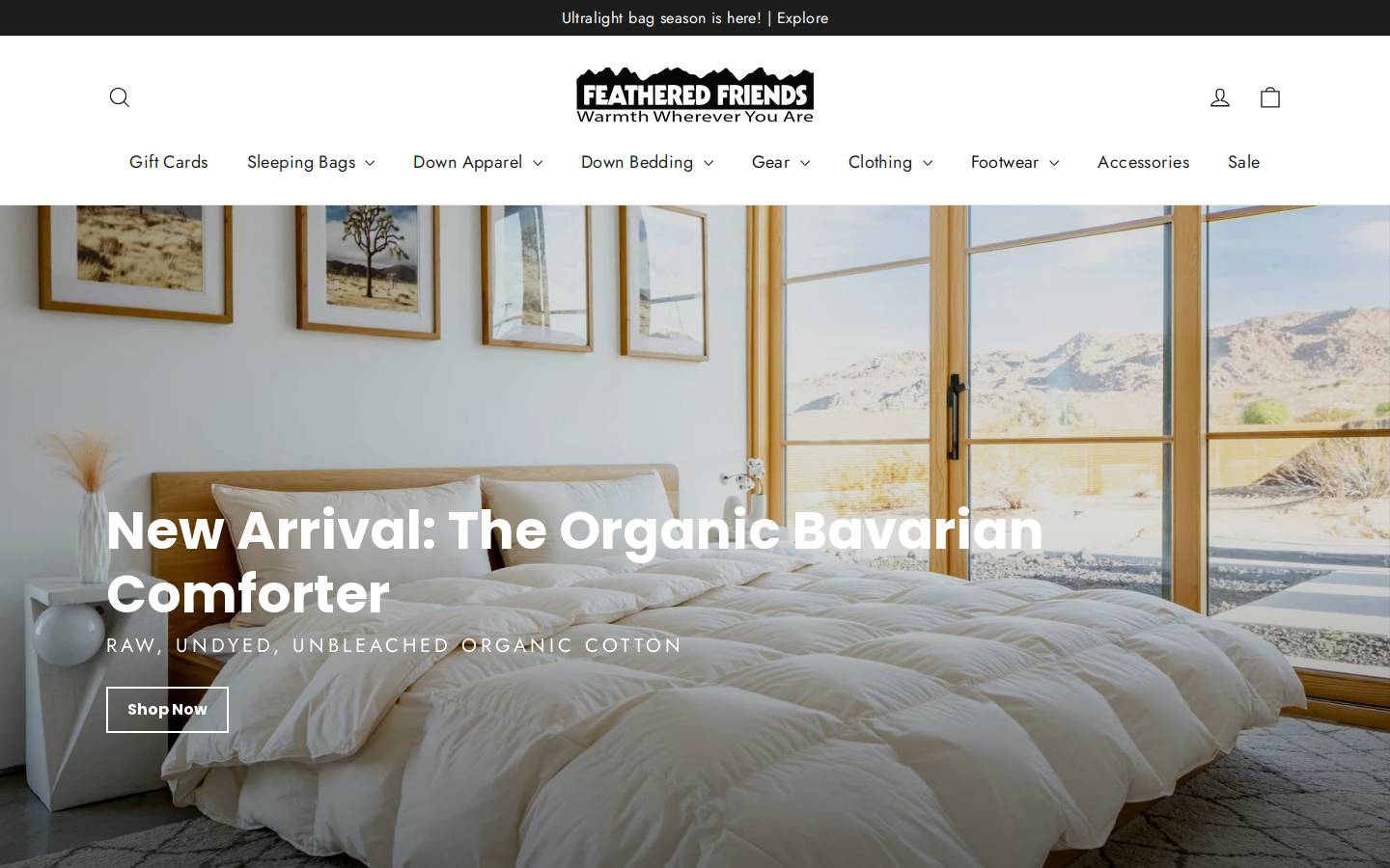 Feathered Friends homepage screenshot