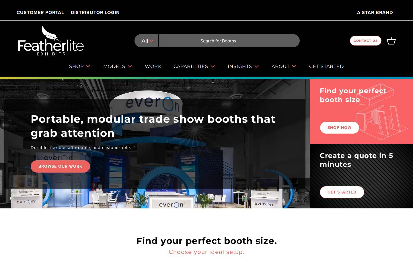Featherlite homepage screenshot