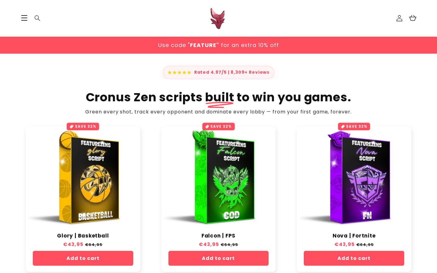 Featurezens homepage screenshot
