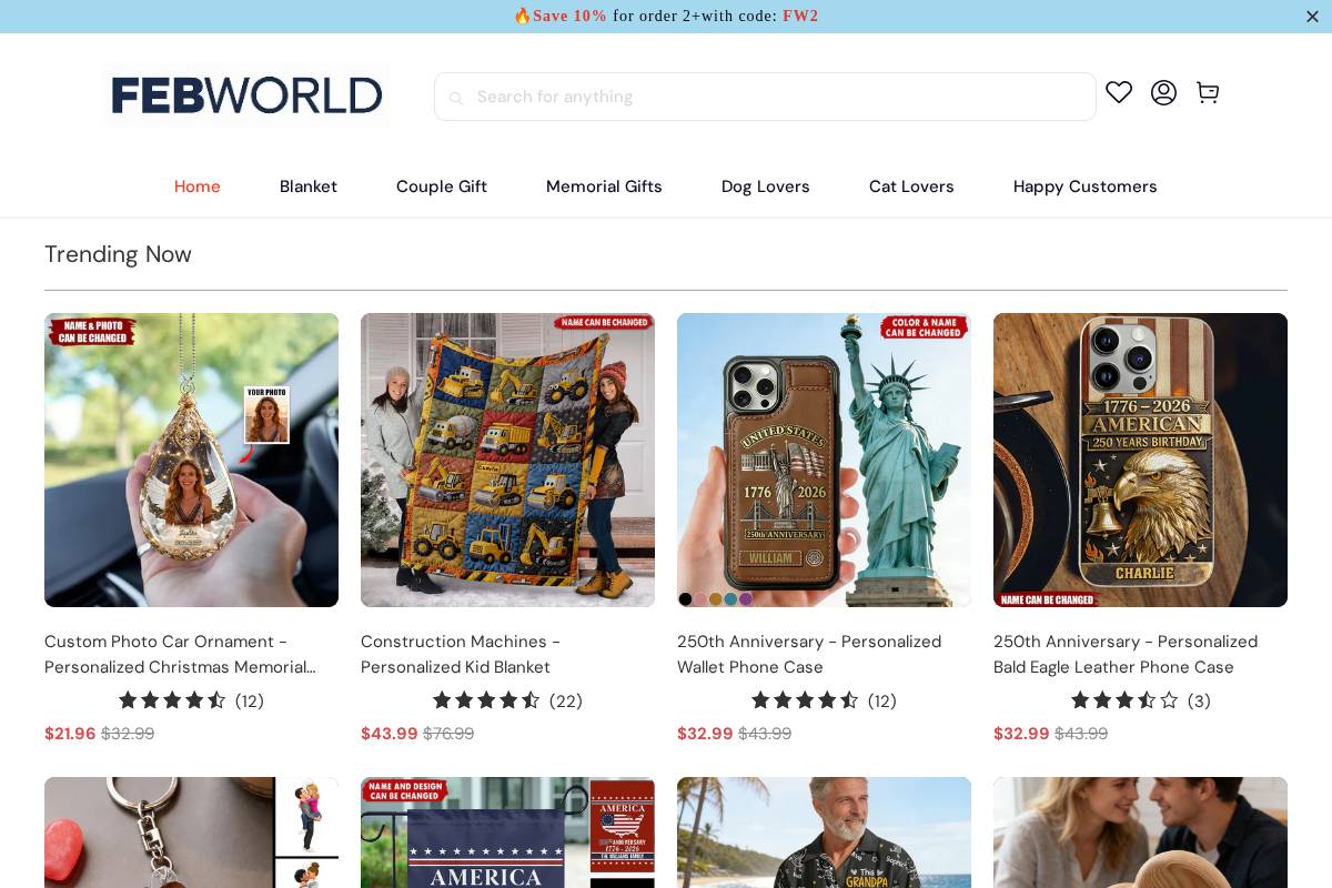 Febworld homepage screenshot