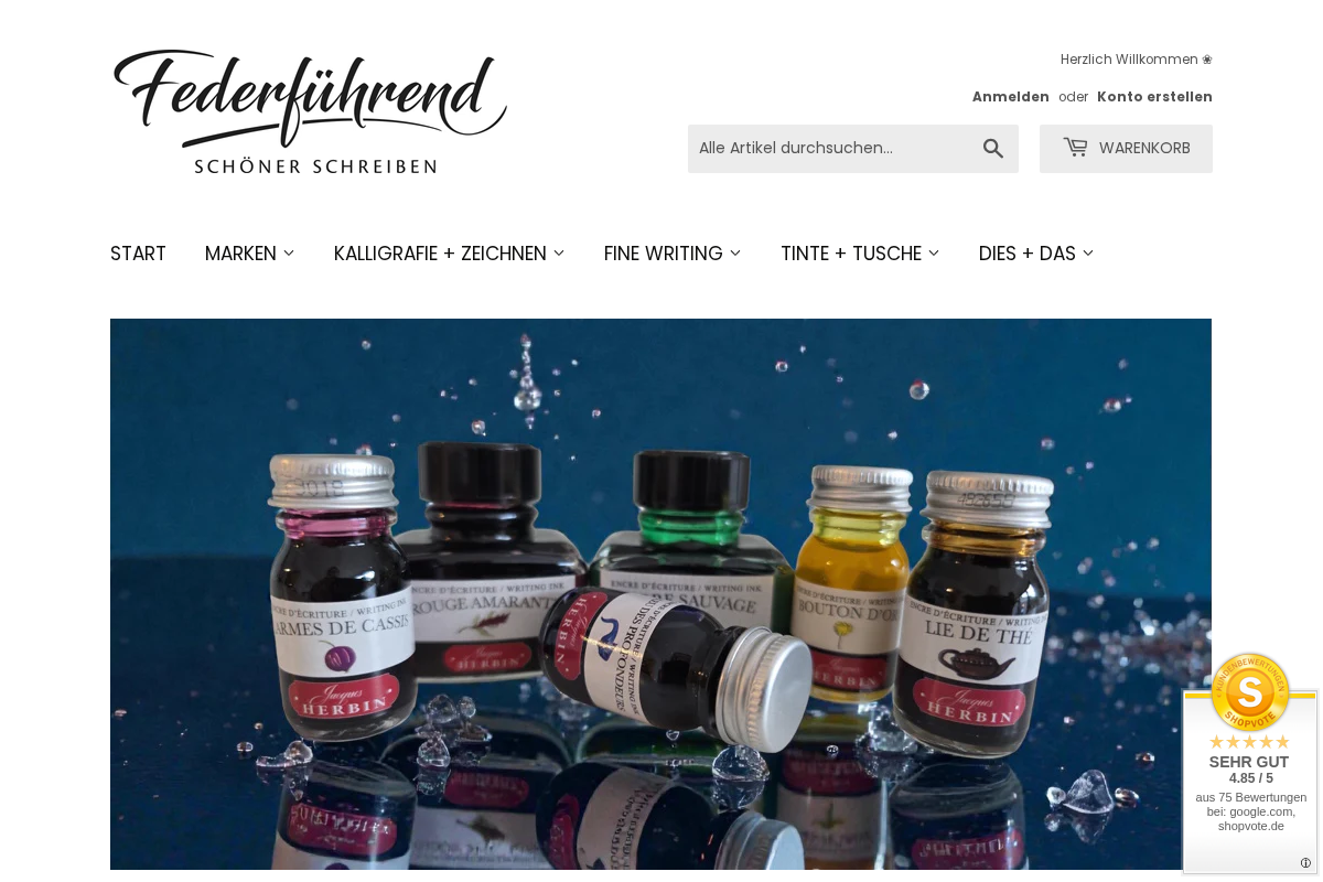 Federfuehrend Kalligraphie und Handschrift homepage screenshot