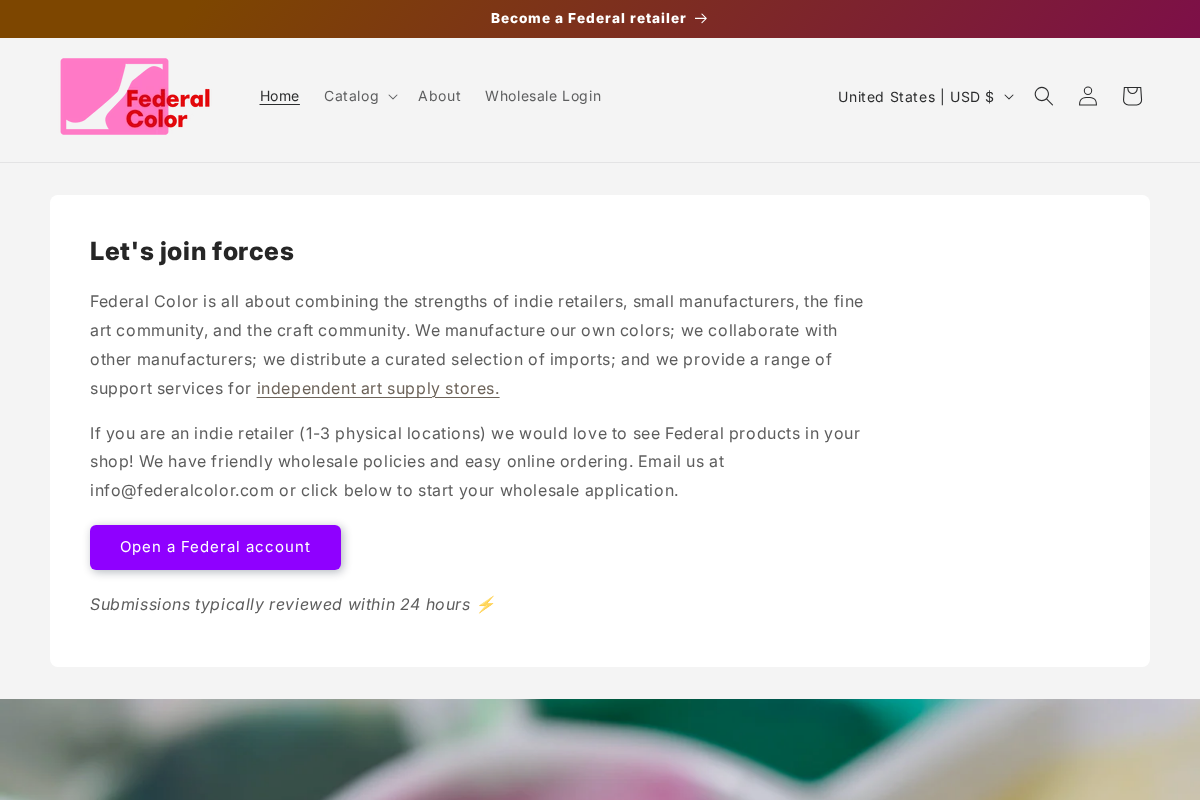 Federal Color homepage screenshot