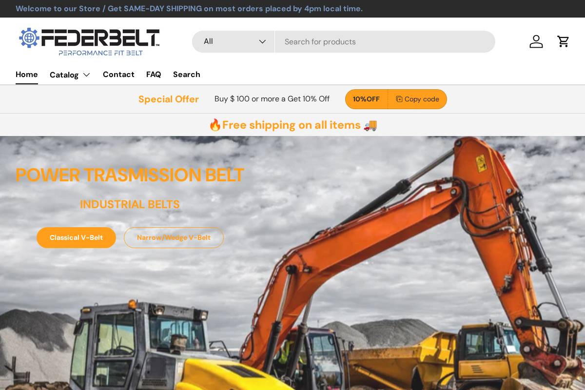 federbelt.com homepage screenshot