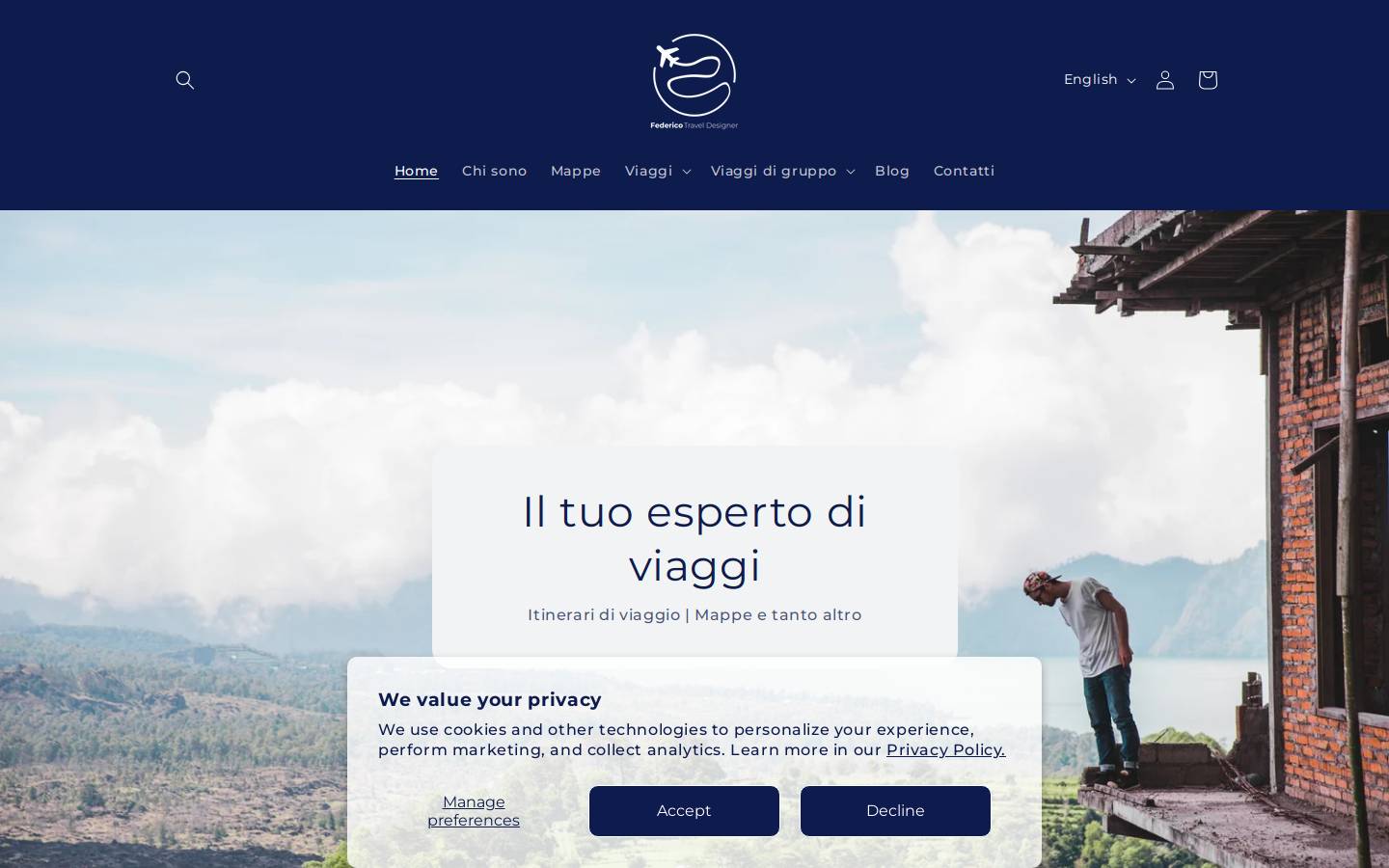 Federico travel designer homepage screenshot