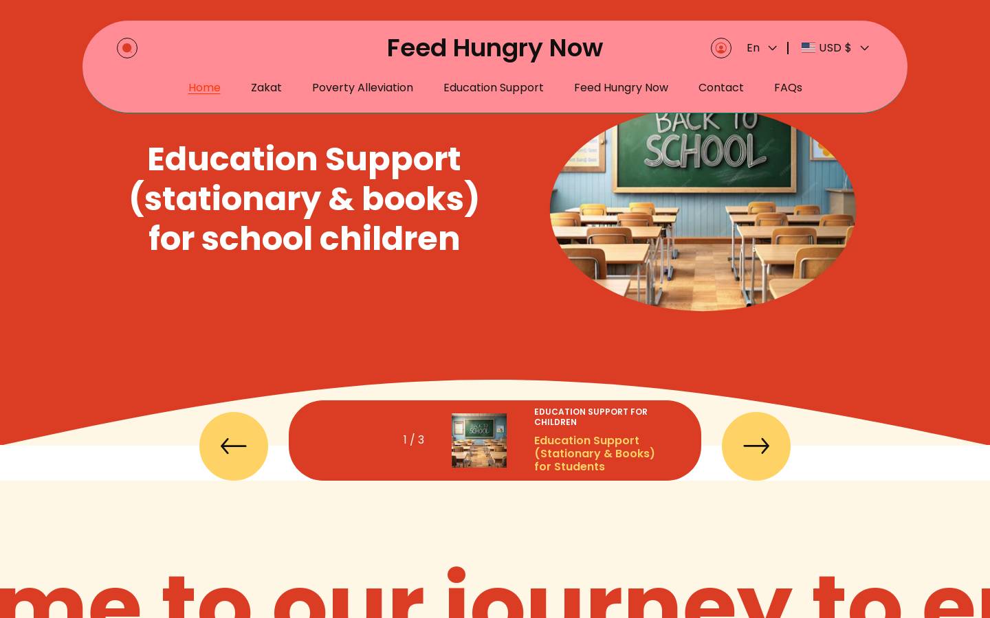 feedhungrynow.com homepage screenshot