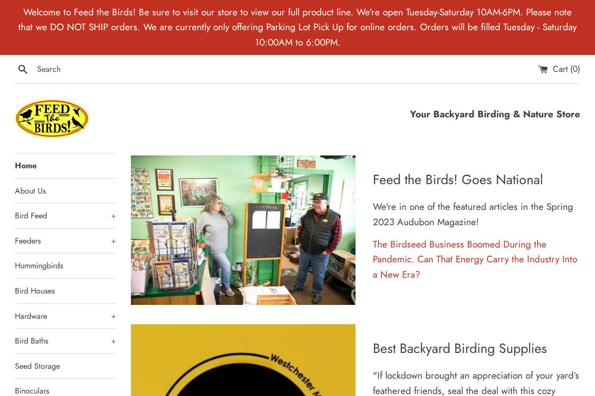 feedthebirdscroton.com homepage screenshot